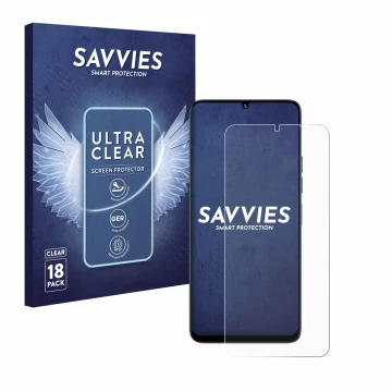 Vorderseite einer Produktverpackung mit dem Markenlogo Savvies. Daneben ist das Gerät Umidigi G9 5G mit dem zugehörigen Displa