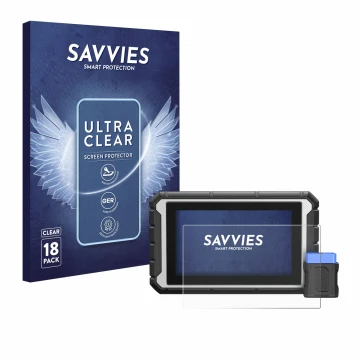 Vorderseite einer Produktverpackung mit dem Markenlogo Savvies. Daneben ist das Gerät ArtiDiag 900BT mit dem zugehörigen Displ