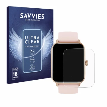 Vorderseite einer Produktverpackung mit dem Markenlogo Savvies. Daneben ist das Gerät Tensky IDW19 1.8