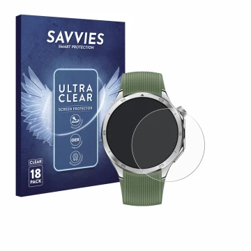 Vorderseite einer Produktverpackung mit dem Markenlogo Savvies. Daneben ist das Gerät OnePlus Watch 3 mit dem zugehörigen Disp