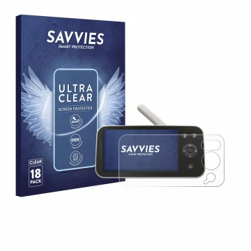 Vorderseite einer Produktverpackung mit dem Markenlogo Savvies. Daneben ist das Gerät Philips Avent SCD973/26 mit dem zugehöri