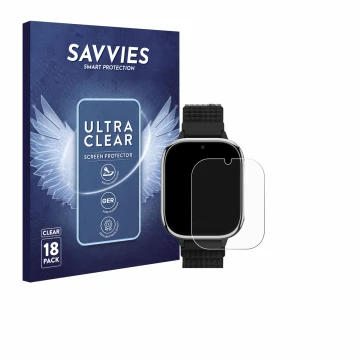 Vorderseite einer Produktverpackung mit dem Markenlogo Savvies. Daneben ist das Gerät Swgota T40 4G mit dem zugehörigen Displa