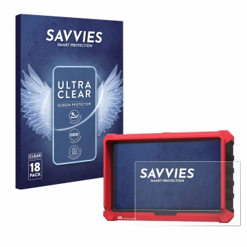 Vorderseite einer Produktverpackung mit dem Markenlogo Savvies. Daneben ist das Gerät Lilliput A7s 7