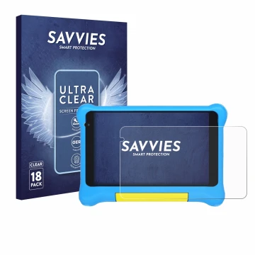 Vorderseite einer Produktverpackung mit dem Markenlogo Savvies. Daneben ist das Gerät Yicty YTYTK707 mit dem zugehörigen Displ