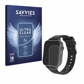 Vorderseite einer Produktverpackung mit dem Markenlogo Savvies. Daneben ist das Gerät Alutoria A22 mit dem zugehörigen Display