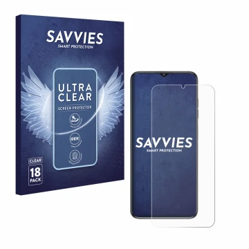 Vorderseite einer Produktverpackung mit dem Markenlogo Savvies. Daneben ist das Gerät Oukitel C1 mit dem zugehörigen Displaysc