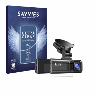 Vorderseite einer Produktverpackung mit dem Markenlogo Savvies. Daneben ist das Gerät Redtiger F7NP mit dem zugehörigen Displa