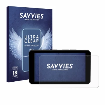 Vorderseite einer Produktverpackung mit dem Markenlogo Savvies. Daneben ist das Gerät Chigee AIO-6 LTE 4G mit dem zugehörigen 