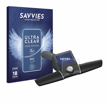 Vorderseite einer Produktverpackung mit dem Markenlogo Savvies. Daneben ist das Gerät Motocaddy M7 GPS Remote mit dem zugehöri