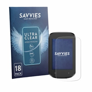Vorderseite einer Produktverpackung mit dem Markenlogo Savvies. Daneben ist das Gerät igpsport BSC100MAX mit dem zugehörigen D