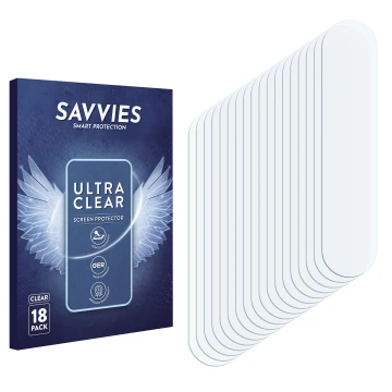 Vorderseite einer Produktverpackung mit dem Markenlogo Savvies. Daneben ist der zugehörige Displayschutz.