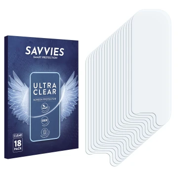 Vorderseite einer Produktverpackung mit dem Markenlogo Savvies. Daneben ist der zugehörige Displayschutz.