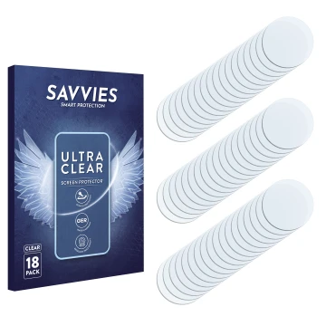 Vorderseite einer Produktverpackung mit dem Markenlogo Savvies. Daneben ist der zugehörige Displayschutz.
