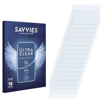 Vorderseite einer Produktverpackung mit dem Markenlogo Savvies. Daneben ist der zugehörige Displayschutz.