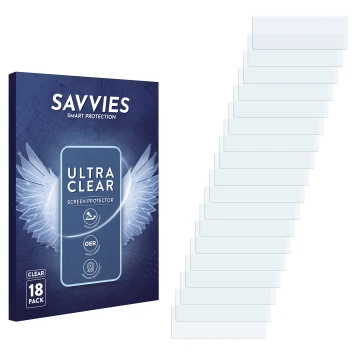 Vorderseite einer Produktverpackung mit dem Markenlogo Savvies. Daneben ist der zugehörige Displayschutz.