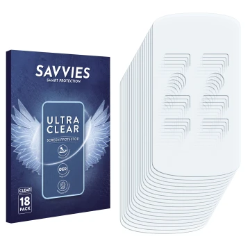 Vorderseite einer Produktverpackung mit dem Markenlogo Savvies. Daneben ist der zugehörige Displayschutz.