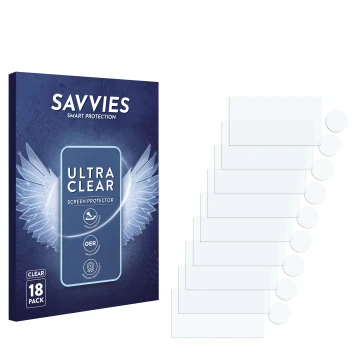 Vorderseite einer Produktverpackung mit dem Markenlogo Savvies. Daneben ist der zugehörige Displayschutz.