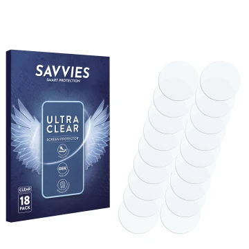 Vorderseite einer Produktverpackung mit dem Markenlogo Savvies. Daneben ist der zugehörige Displayschutz.