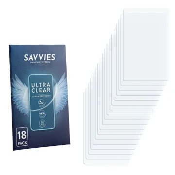 Vorderseite einer Produktverpackung mit dem Markenlogo Savvies. Daneben ist der zugehörige Displayschutz.