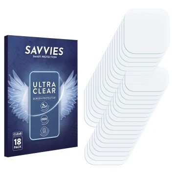 Vorderseite einer Produktverpackung mit dem Markenlogo Savvies. Daneben ist der zugehörige Displayschutz.