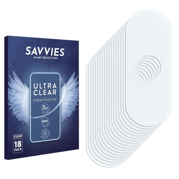 Vorderseite einer Produktverpackung mit dem Markenlogo Savvies. Daneben ist der zugehörige Displayschutz.
