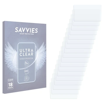 Vorderseite einer Produktverpackung mit dem Markenlogo Savvies. Daneben ist der zugehörige Displayschutz.