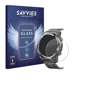 Vorderseite einer Produktverpackung mit dem Markenlogo Savvies. Daneben ist das Gerät Naixues 55G 1.46
