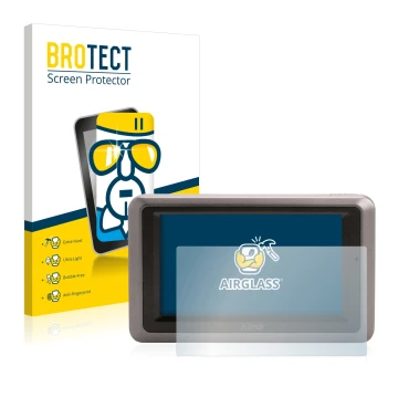 Vorderseite einer Produktverpackung mit dem Markenlogo BROTECT. Daneben ist das Gerät Garmin zumo 660 Europa mit dem zugehörig