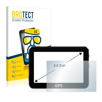 Vorderseite einer Produktverpackung mit dem Markenlogo BROTECT. Daneben ist das Gerät mit dem zugehörigen Displayschutz abgebi