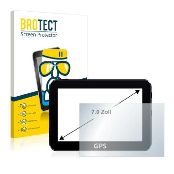 Vorderseite einer Produktverpackung mit dem Markenlogo BROTECT. Daneben ist das Gerät mit dem zugehörigen Displayschutz abgebi