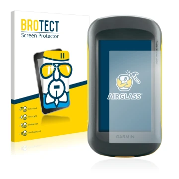 Vorderseite einer Produktverpackung mit dem Markenlogo BROTECT. Daneben ist das Gerät Garmin Montana 600 mit dem zugehörigen D