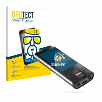 Vorderseite einer Produktverpackung mit dem Markenlogo BROTECT. Daneben ist das Gerät Intenso Video Shooter 2,4