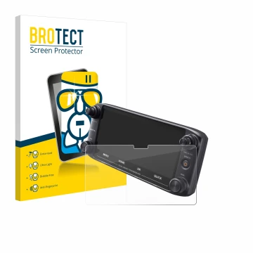 Vorderseite einer Produktverpackung mit dem Markenlogo BROTECT. Daneben ist das Gerät Icom ID-5100 mit dem zugehörigen Display