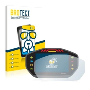 Vorderseite einer Produktverpackung mit dem Markenlogo BROTECT. Daneben ist das Gerät Ducati Monster 1200S Colour-TFT-Display 