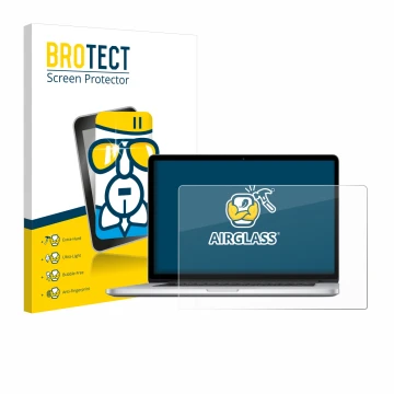 Vorderseite einer Produktverpackung mit dem Markenlogo BROTECT. Daneben ist das Gerät Apple MacBook Pro Retina 15