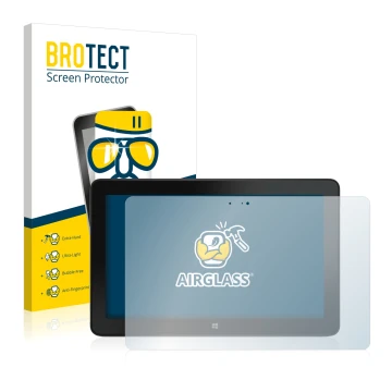 Vorderseite einer Produktverpackung mit dem Markenlogo BROTECT. Daneben ist das Gerät Dell Venue 11 Pro 7140 (2013-2014) mit d