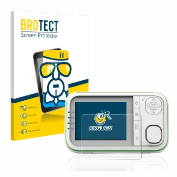 Vorderseite einer Produktverpackung mit dem Markenlogo BROTECT. Daneben ist das Gerät Belkin Baby 1000 Babyphone mit dem zugeh