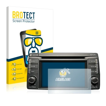 Vorderseite einer Produktverpackung mit dem Markenlogo BROTECT. Daneben ist das Gerät Mazda CX-5 2012-2014 Infotainment System