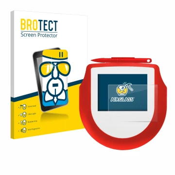 Vorderseite einer Produktverpackung mit dem Markenlogo BROTECT. Daneben ist das Gerät Signotec Signature Pad Omega mit dem zug