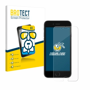 Vorderseite einer Produktverpackung mit dem Markenlogo BROTECT. Daneben ist das Gerät Apple iPhone 6S mit dem zugehörigen Disp