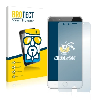 Vorderseite einer Produktverpackung mit dem Markenlogo BROTECT. Daneben ist das Gerät Ulefone Be Touch mit dem zugehörigen Dis