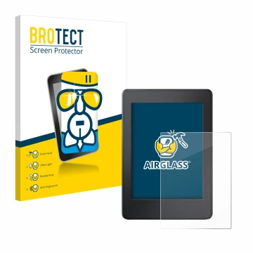 Vorderseite einer Produktverpackung mit dem Markenlogo BROTECT. Daneben ist das Gerät Amazon Kindle Paperwhite 2015 (7. Gen.) 