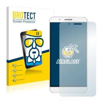 Vorderseite einer Produktverpackung mit dem Markenlogo BROTECT. Daneben ist das Gerät Honor 7i mit dem zugehörigen Displayschu