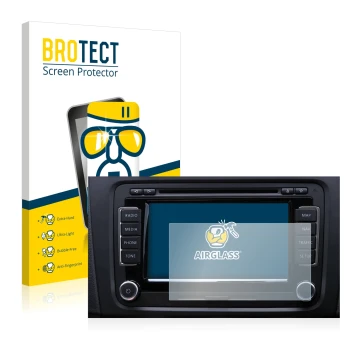 Vorderseite einer Produktverpackung mit dem Markenlogo BROTECT. Daneben ist das Gerät Volkswagen Touareg 2009 RNS 510 6.5