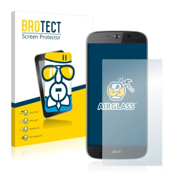 Vorderseite einer Produktverpackung mit dem Markenlogo BROTECT. Daneben ist das Gerät Acer Liquid Jade Primo mit dem zugehörig