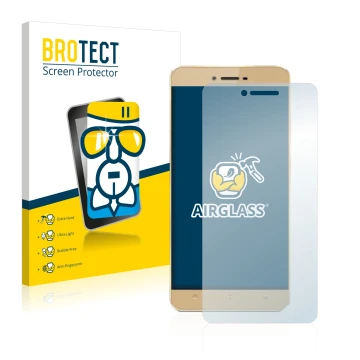 Vorderseite einer Produktverpackung mit dem Markenlogo BROTECT. Daneben ist das Gerät Allview X3 Soul mit dem zugehörigen Disp