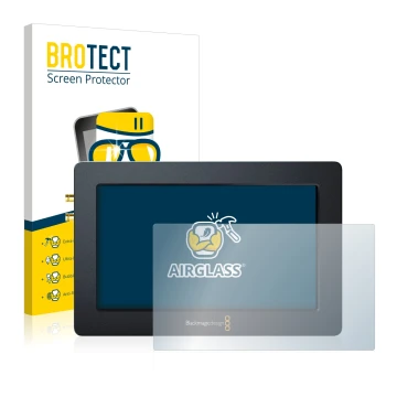 Vorderseite einer Produktverpackung mit dem Markenlogo BROTECT. Daneben ist das Gerät Blackmagic Design Blackmagic Video Assis