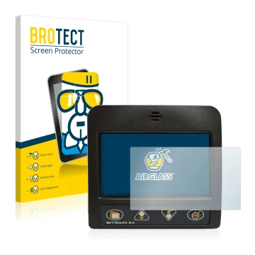 Vorderseite einer Produktverpackung mit dem Markenlogo BROTECT. Daneben ist das Gerät Skytraxx 3.0 Vario mit dem zugehörigen D