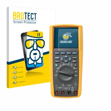 Vorderseite einer Produktverpackung mit dem Markenlogo BROTECT. Daneben ist das Gerät Fluke MultiMeter 289 mit dem zugehörigen