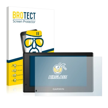 Vorderseite einer Produktverpackung mit dem Markenlogo BROTECT. Daneben ist das Gerät Garmin DriveTrack 70LM mit dem zugehörig